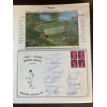 Nacional V Celtic 1971 multiple team signed football cover. Signed by 15 of the squad including