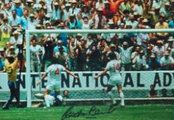 Football Gordon Banks signed 12x8 inch colour photo pictured making his wonder save from Pele during