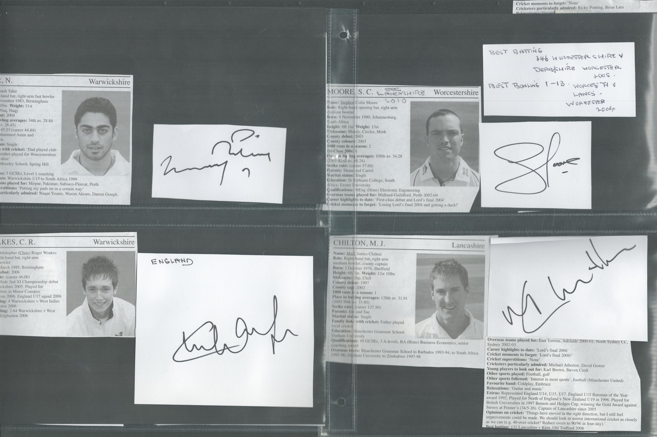 Cricket collection over 30 signed white cards from International and County players past and present - Image 2 of 4