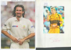 Cricket Australia collection over 20 assorted signed photos, cards and pages from some great names