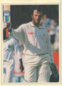 Cricket Steve Waugh signed 12x8 inch overall colour magazine photo affixed to A4 page. Good