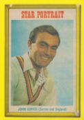 Cricket John Edrich signed 12x8 inch Star portrait colour magazine photo laminated. Good