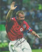 Football Alan Shearer signed 10x8 inch colour photo pictured celebrating while playing for