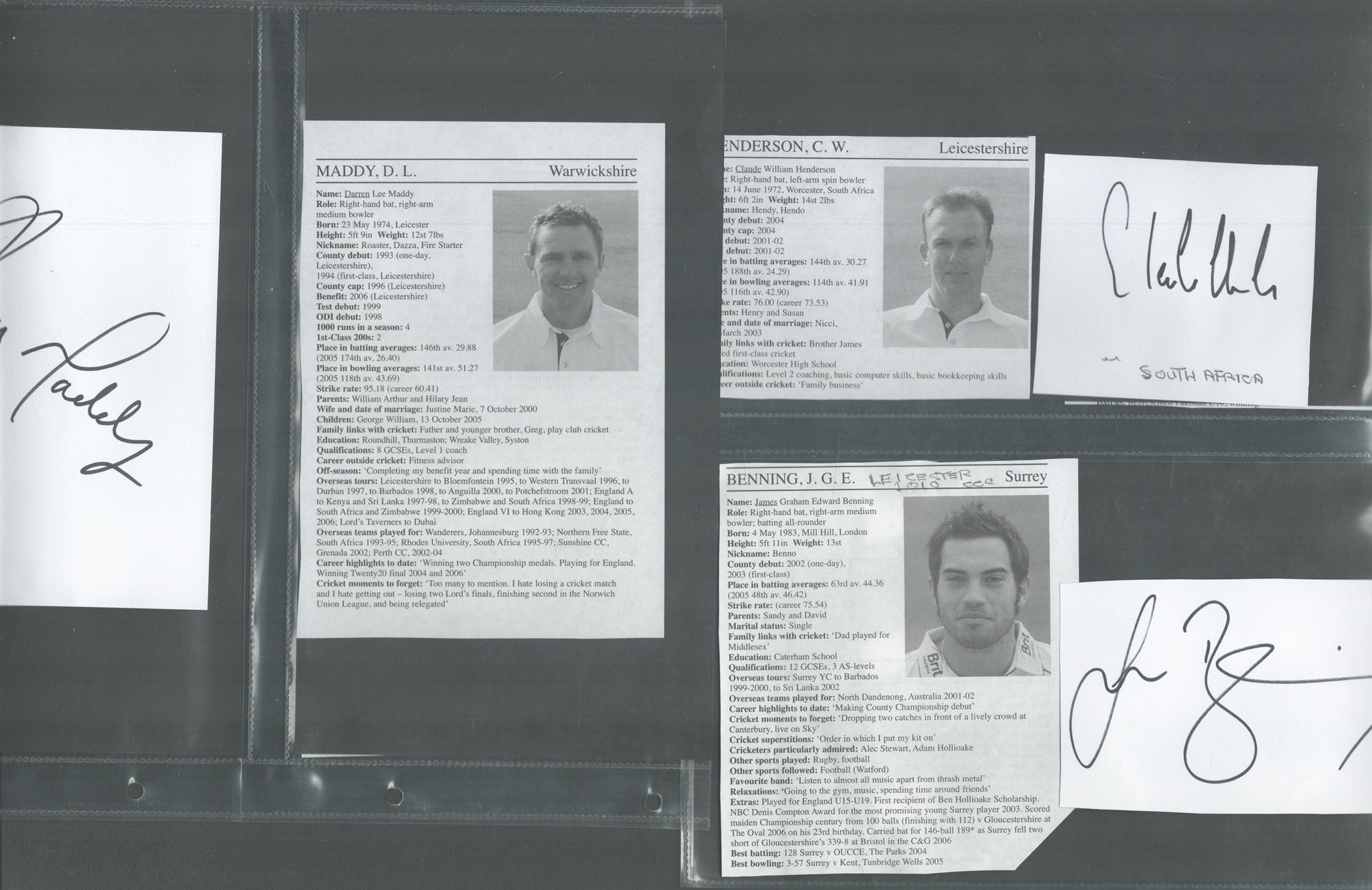 Cricket collection over 30 signed white cards from International and County players past and present - Image 4 of 4
