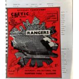 1966 Celtic v Rangers multiple signed football programme. Signed by 10 Celtic player and Lisbon