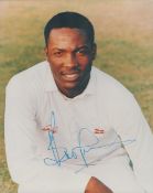 Cricket Brian Lara signed 10x8 inch colour photo. Good condition. All autographs are genuine hand
