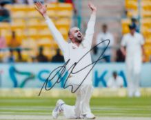 Cricket. Nathan Lyon Signed 10 x 8 inch Colour Photo. Signed in black ink. Good condition. All