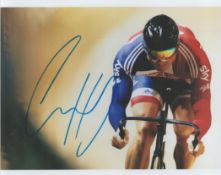 Cycling. Chris Hoy Signed 10 x 8 inch Colour Photo. Signed in blue ink. Good condition. All