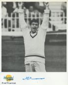 Cricket Fred Trueman signed Autographed Editions 10x8 inch black and white photo. Good condition.