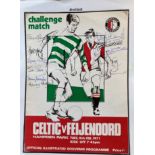 1971 Celtic v Feijenoord multiple signed football programme. Signed by 11 Celtic player and Lisbon