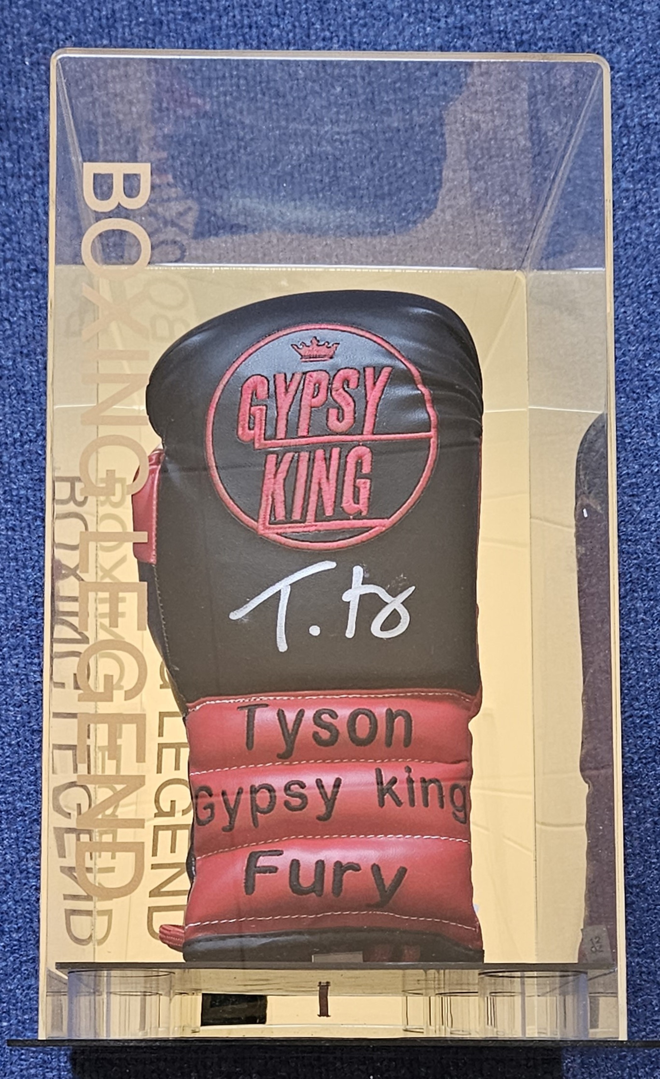 Boxing Tyson Fury signed 15x8x8 inch Boxing Glove display. Good condition. All autographs are