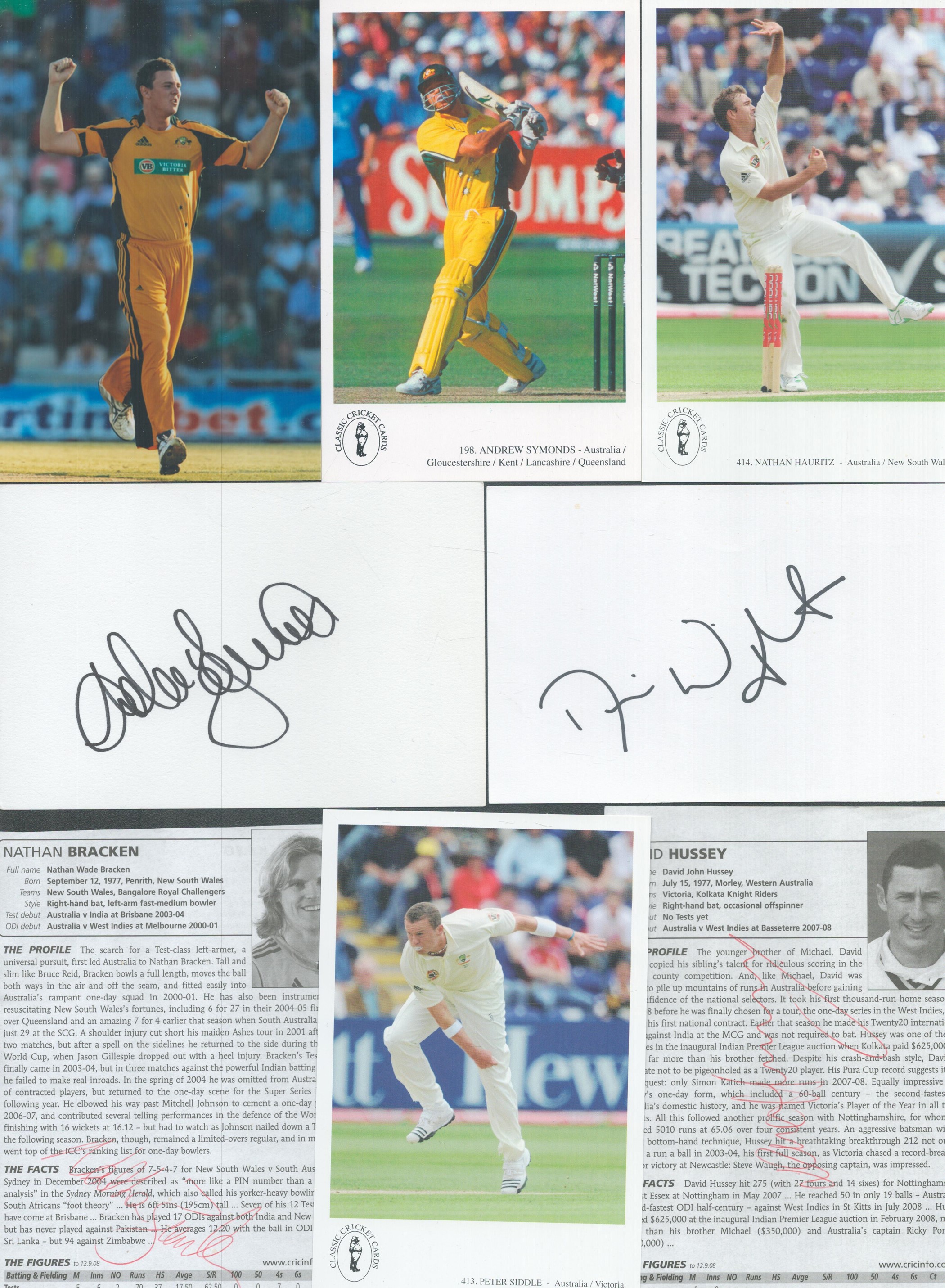 Cricket Australia collection over 20 assorted signed photos, cards and pages from some great names - Image 4 of 5