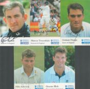 Cricket England Collection 7 signed 6x4 inch colour Cornhill Insurance promo photos includes great