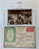 1953 Coronation Cup Celtic V Hibernian multiple signed football cover. Autographs of 11 Celtic