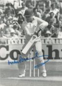 Cricket Mike Brearley signed 10x7 inch black and white vintage photo. Good condition. All autographs