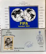 Pele signed 1989 under 16 World Cup opening cover. Set on A4 descriptive page with corner mounts.