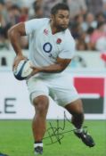Rugby Union Billy Vunipola Signed 12 x 8 inch Colour Glossy Photo. Signed in black ink. Good