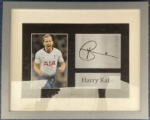 Football Harry Kane 15x12 inch overall mounted and framed signature piece (printed). Good condition.