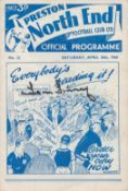 Football Tom Finney signed Preston North End last appearance vintage programme dated April 30th,