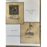 1929 England football Ernest Blenkinsop and George Brown signed on two cards with magazine photos