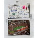 1973 Rangers v Celtic Scottish Cup final multiple signed football cover. Signed by 11 Rangers