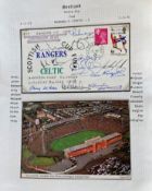 1973 Rangers v Celtic Scottish Cup final multiple signed football cover. Signed by 11 Rangers