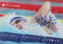 Olympics. Rebecca Adlington Signed 12 x 8 inch Colour Photo. Signed in blue ink. Good condition. All