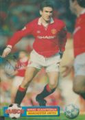 Football eric Cantona signed 12x8 inch colour magazine photo page. Good condition. All autographs