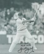 Cricket Geoffrey Boycott signed 10x8 inch black and white photo pictured in action for Yorkshire.
