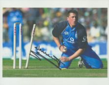 Cricket Darren Gough signed 10x8 inch colour photo pictured in action for England in One Day