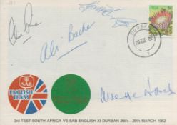Cricket. Clive Rice, Graham Pollock, Ali Bacher and Geoff Humpage Signed 3rd Test South Africa Vs