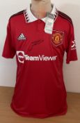Football Diogo Dalot signed Manchester United replica home shirt size medium. Good condition. All