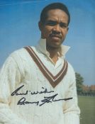 Cricket Gary Sobers signed 12x8 inch colour photo. Good condition. All autographs are genuine hand