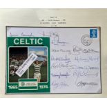 1999 Celtic 9th League champions football cover signed by 13 Celtic legends including Jimmy