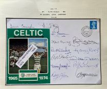 1999 Celtic 9th League champions football cover signed by 13 Celtic legends including Jimmy