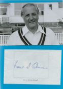 Cricket. Basil D'Oliveira Signed Autograph Piece with Black and White Photo Attached to 8 x 6 inch