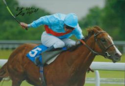 Horse Racing. Jockey George Duffield Signed 12 x 8 inch colour glossy Photo. Signed in black ink.