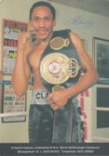 Boxing Crisanto Espana signed 8x6 inch colour promo photo. Good condition. All autographs are