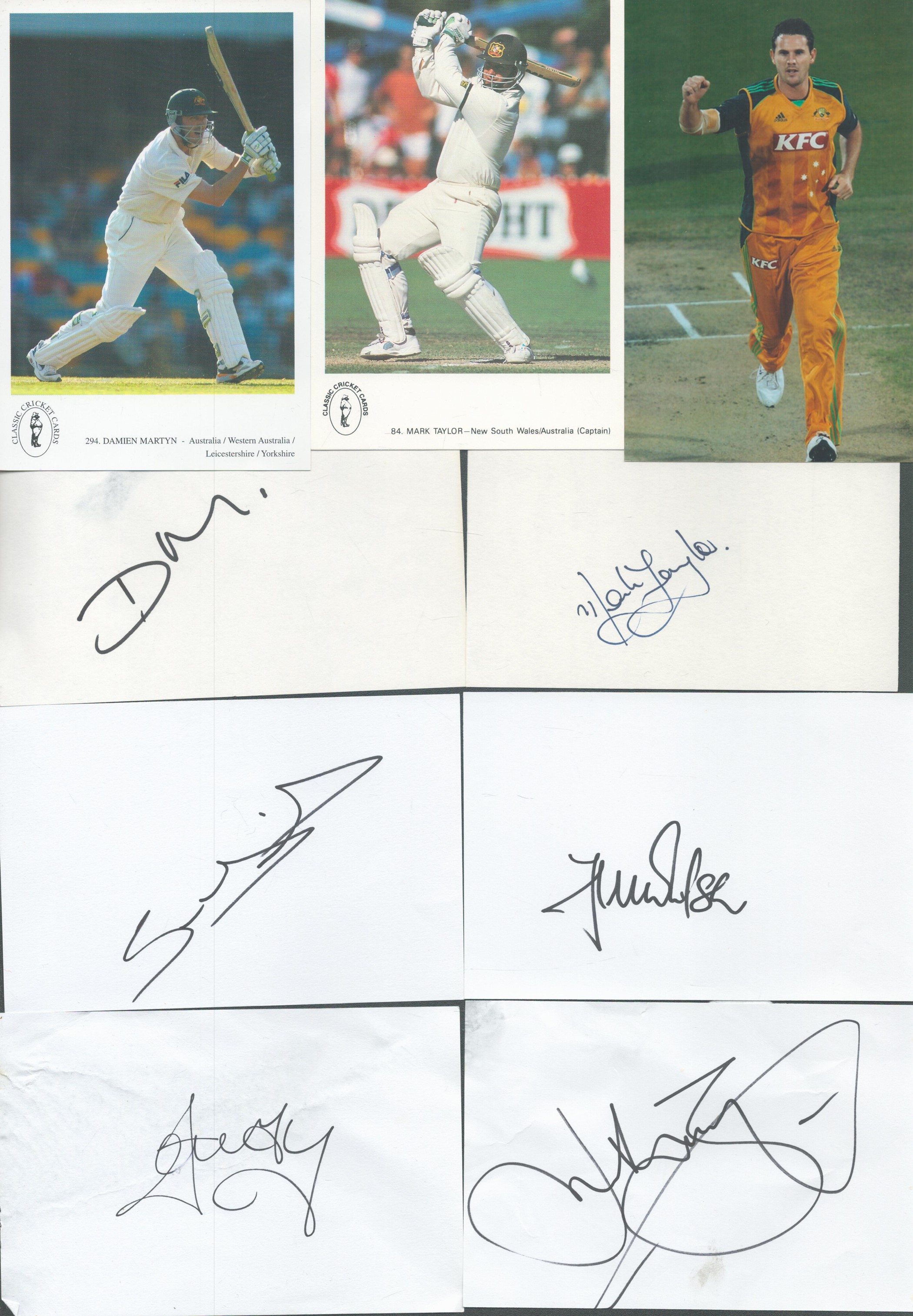 Cricket Australia collection over 20 assorted signed photos, cards and pages from some great names - Image 3 of 5