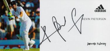 Cricket. Kevin Pietersen Signed Adidas 8 x 4 inch Promo Card. Good condition. All autographs are