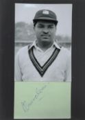 Cricket. Sonny Ramadhin Signed Signature Piece with Black and White Glossy Photo Attached to 8 x 6