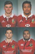 Rugby Union Collection of Four 6 x 4 inch Colour British Lions Photos Signed by George North, Kyle