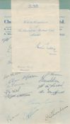 Football Chesterfield F.C 1948 headed paper and compliment slip includes 20 live signatures from