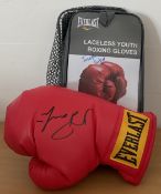 Boxing Joseph Parker signed Everlast red boxing glove. Joseph Dennis Parker, OM (born 9 January