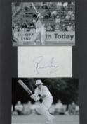 Cricket. Sunil Gavaskar Signed Autograph Piece With two Black and White Glossy Photos Attached to
