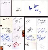 Entertainment collection of 20 signed white cards. Signatures such as Anneka Rice, Natalie