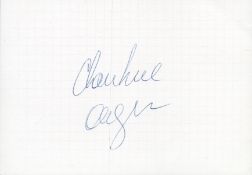 Claudine Auger signed card. Good condition. All autographs are genuine hand signed and come with a