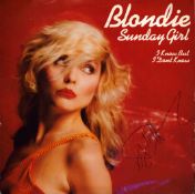 Blondie, a vinyl 7" single of Sunday Girl (1981). Signed to the front cover by Debbie Harry, a