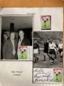 Billy Wright signed Hall of Fame Nicaragua portrait promo card plus signed photocard with