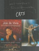 Theatre collection includes 2 signed programmes theatre tickets from Cats 22nd Nov 1995 and signed